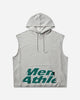 Mental Athletic Raw Cut Sleeveless Sweat Hoodie Grey Melange Sweatshirts Hoodies ZBUW004JY04 GRY0404