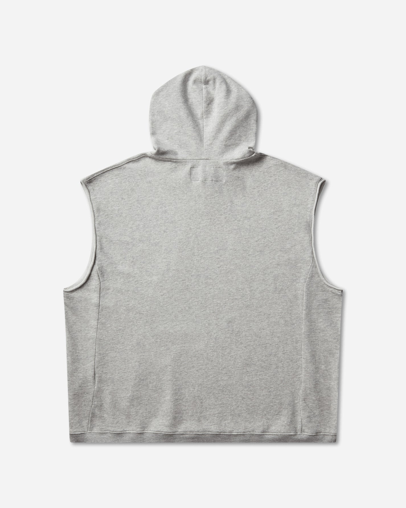Mental Athletic Raw Cut Sleeveless Sweat Hoodie Grey Melange Sweatshirts Hoodies ZBUW004JY04 GRY0404