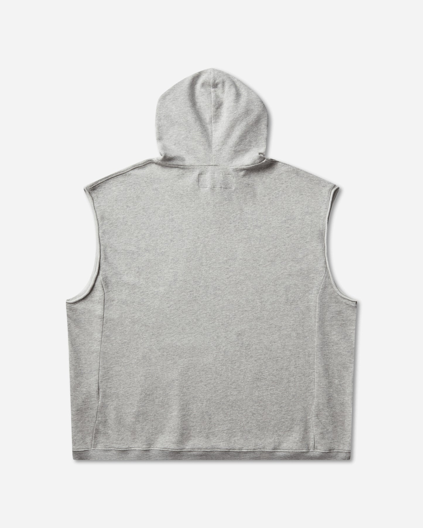 Mental Athletic Raw Cut Sleeveless Sweat Hoodie Grey Melange Sweatshirts Hoodies ZBUW004JY04 GRY0404