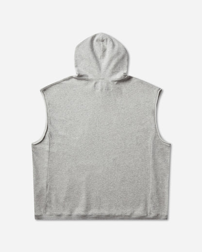 Mental Athletic Raw Cut Sleeveless Sweat Hoodie Grey Melange Sweatshirts Hoodies ZBUW004JY04 GRY0404