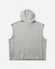 Mental Athletic Raw Cut Sleeveless Sweat Hoodie Grey Melange Sweatshirts Hoodies ZBUW004JY04 GRY0404