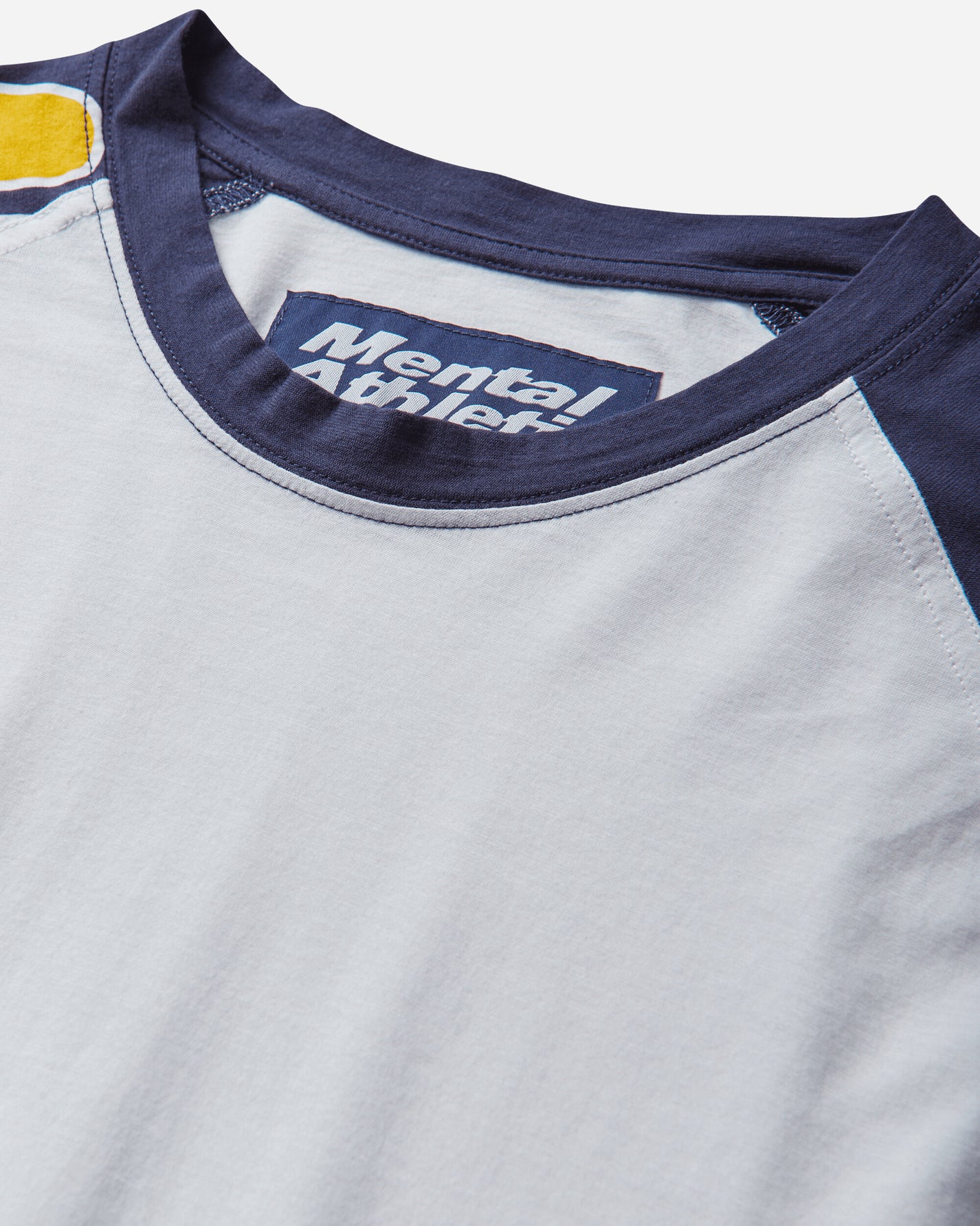 Mental Athletic 3 4 Sleeve Raglan T Shirt Bright White/Baritone  Blue T-Shirts Top ZBMW017JY12 MTY0001