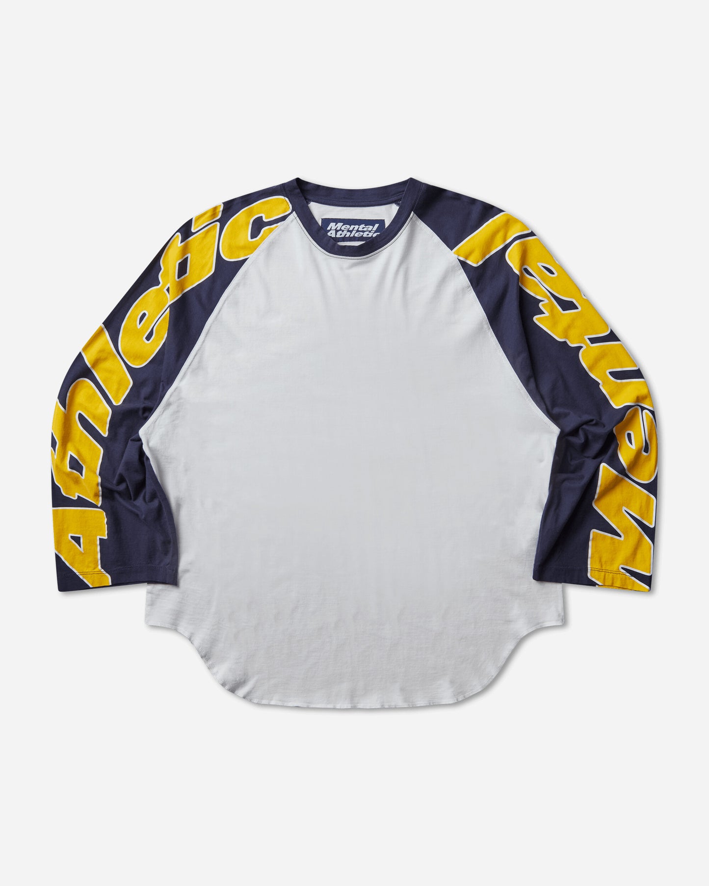 Mental Athletic 3 4 Sleeve Raglan T Shirt Bright White/Baritone  Blue T-Shirts Top ZBMW017JY12 MTY0001