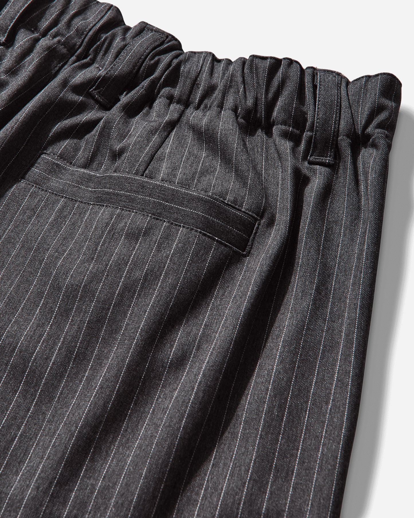 Metalwood Studio Elastic Waist Baggy Pant Grey Pinstripe Pants Casual MWS25-08-103 GRYP