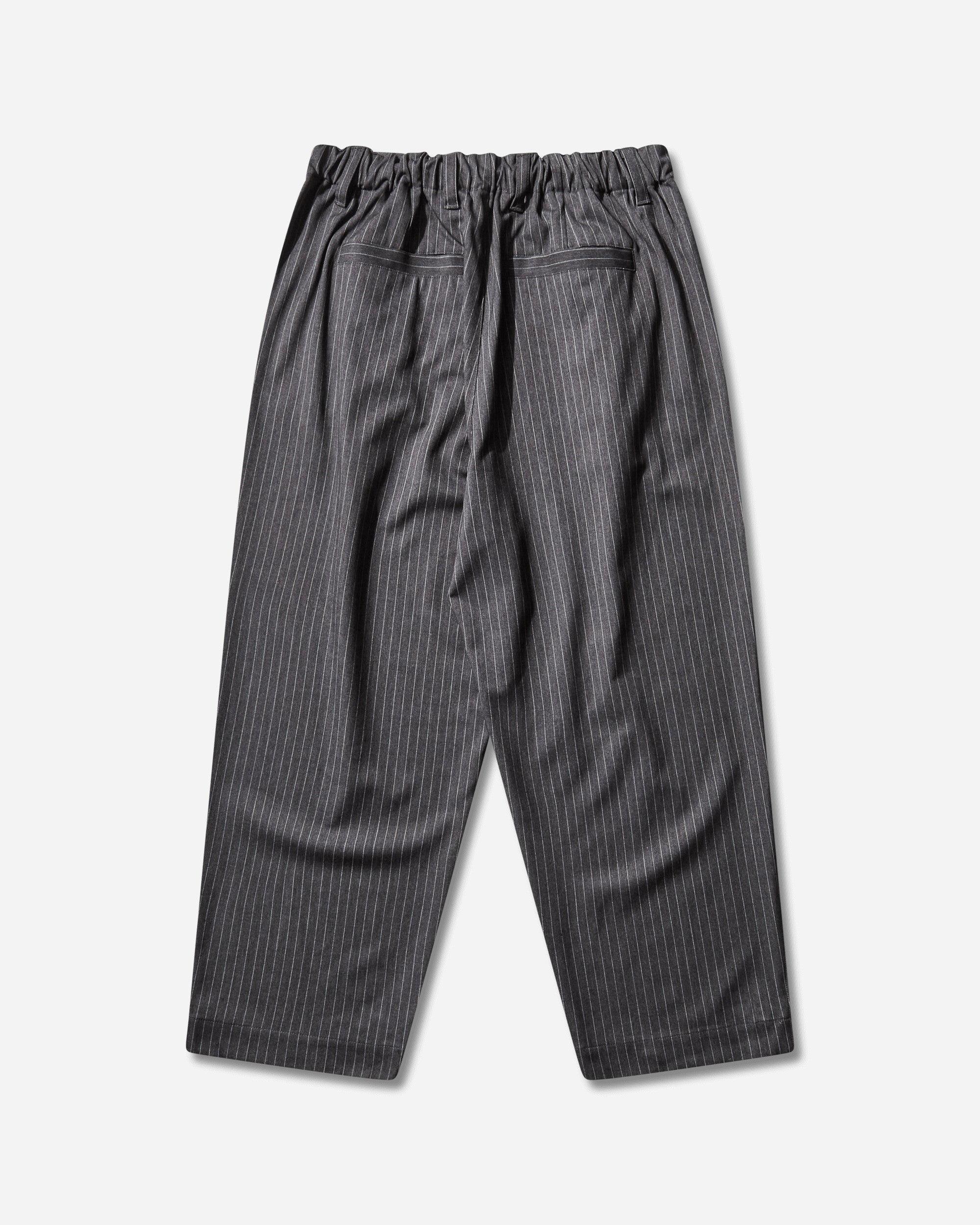 Metalwood Studio Elastic Waist Baggy Pant Grey Pinstripe Pants Casual MWS25-08-103 GRYP