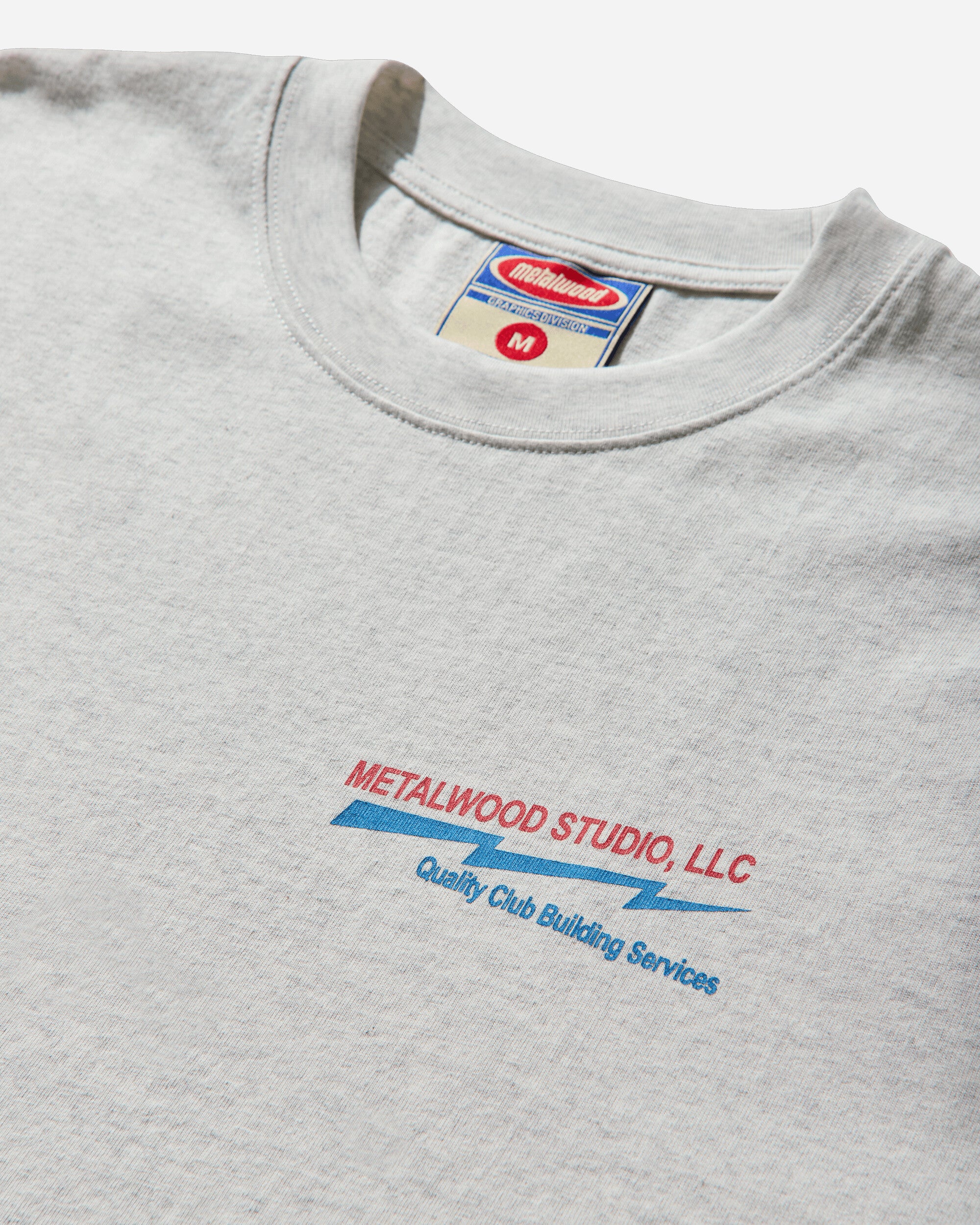 Metalwood Studio Club Building Tshirt Heather Grey T-Shirts Shortsleeve MWS25-03-102 HGRY