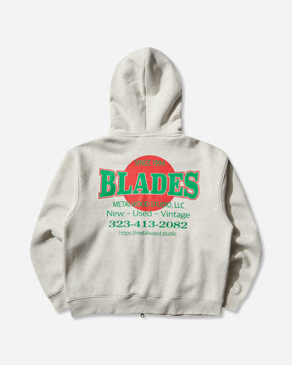 Metalwood Studio Blades Gym Zip Hooded Sweatshirt Heather Grey Sweatshirts Zip-Ups MWS25-06-106 HGRY