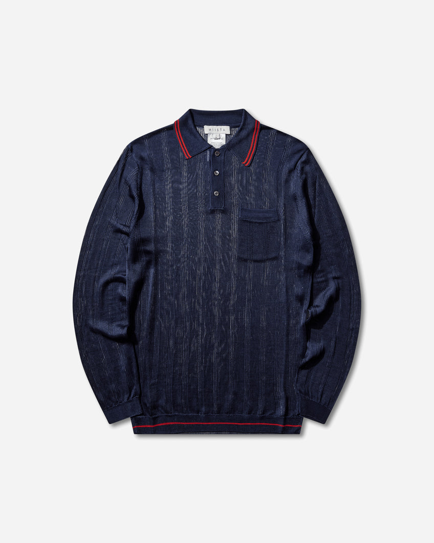 Miista Wmns Rufa Deep Blue Polo Knitted Jumper Deep Blue Knitwears Sweaters ML-1639 BLUE