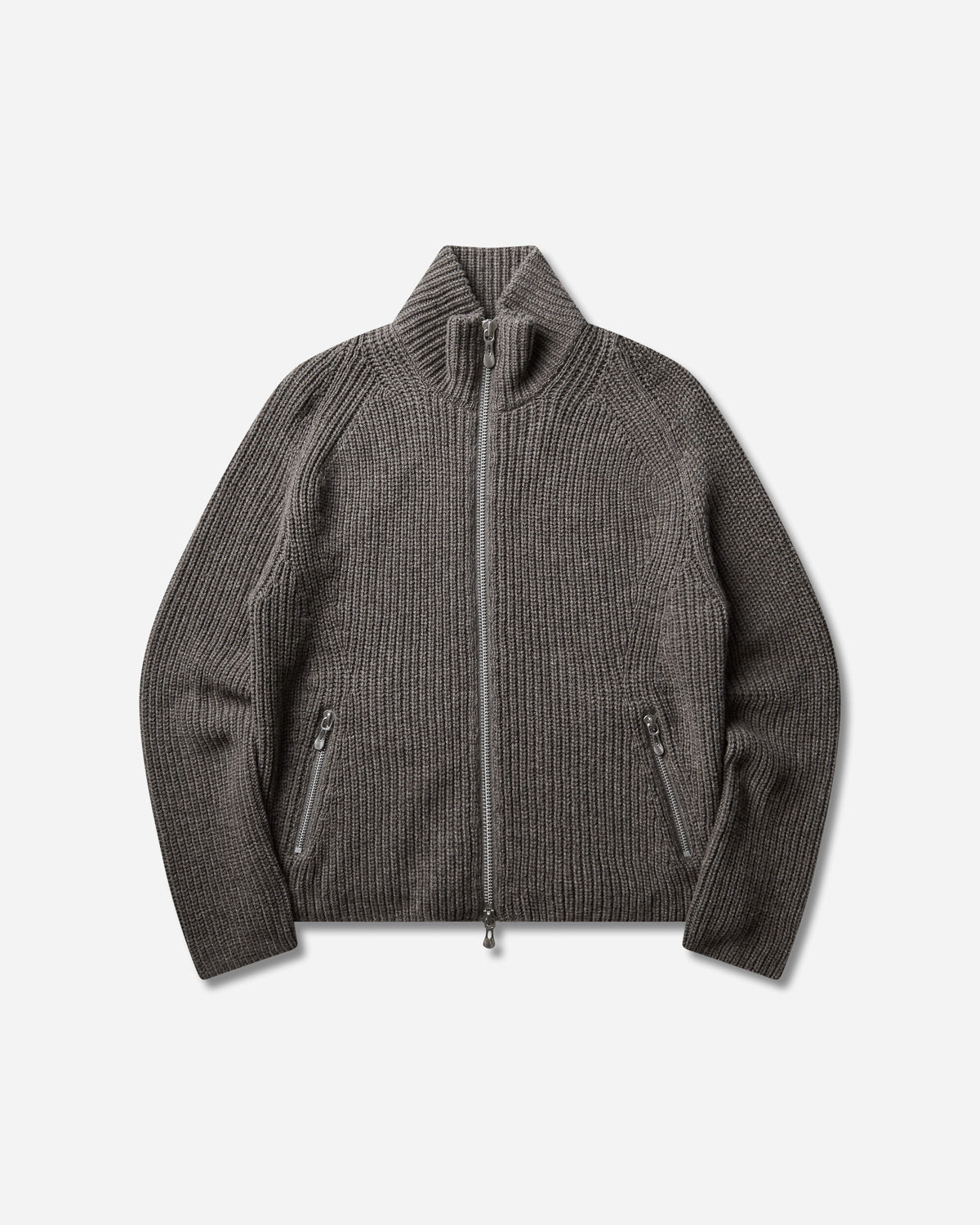 NVRFRGT Drivers Zip Up Sweater Taupe Melange Knitwears Cardigans NF262K03  TAUPE MELANGE