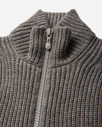 NVRFRGT Drivers Zip Up Sweater Taupe Melange Knitwears Cardigans NF262K03  TAUPE MELANGE