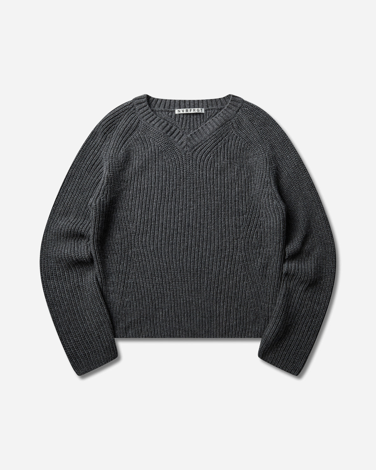 NVRFRGT V-Neck Sweater Charcoal Melange Knitwears Sweaters NF262K02 CHARCOAL MELANGE