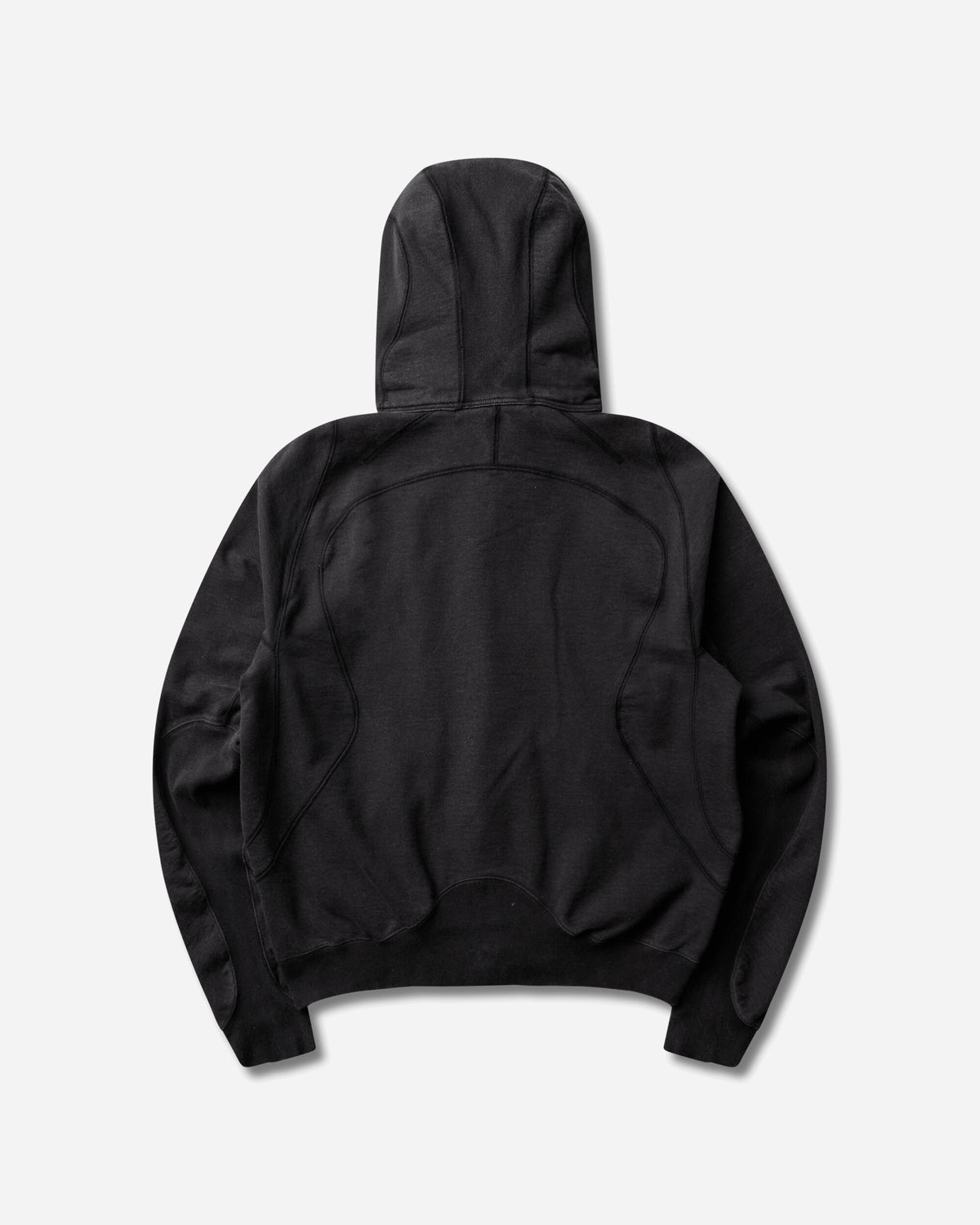 NVRFRGT Paneled Zip Up Hoodie Faded Black Sweatshirts Zip-Ups NF262T02 FADED BLACK