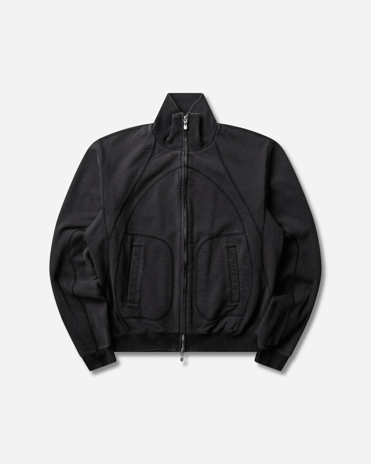 NVRFRGT Paneled Zip Up Sweat Shirt Faded Black Sweatshirts Zip-Ups NF262T03 FADED BLACK