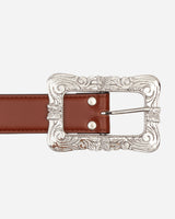 Needles Papillon Square Buckle Belt - Steer Lthr. Brown Belts Belt NS033 A