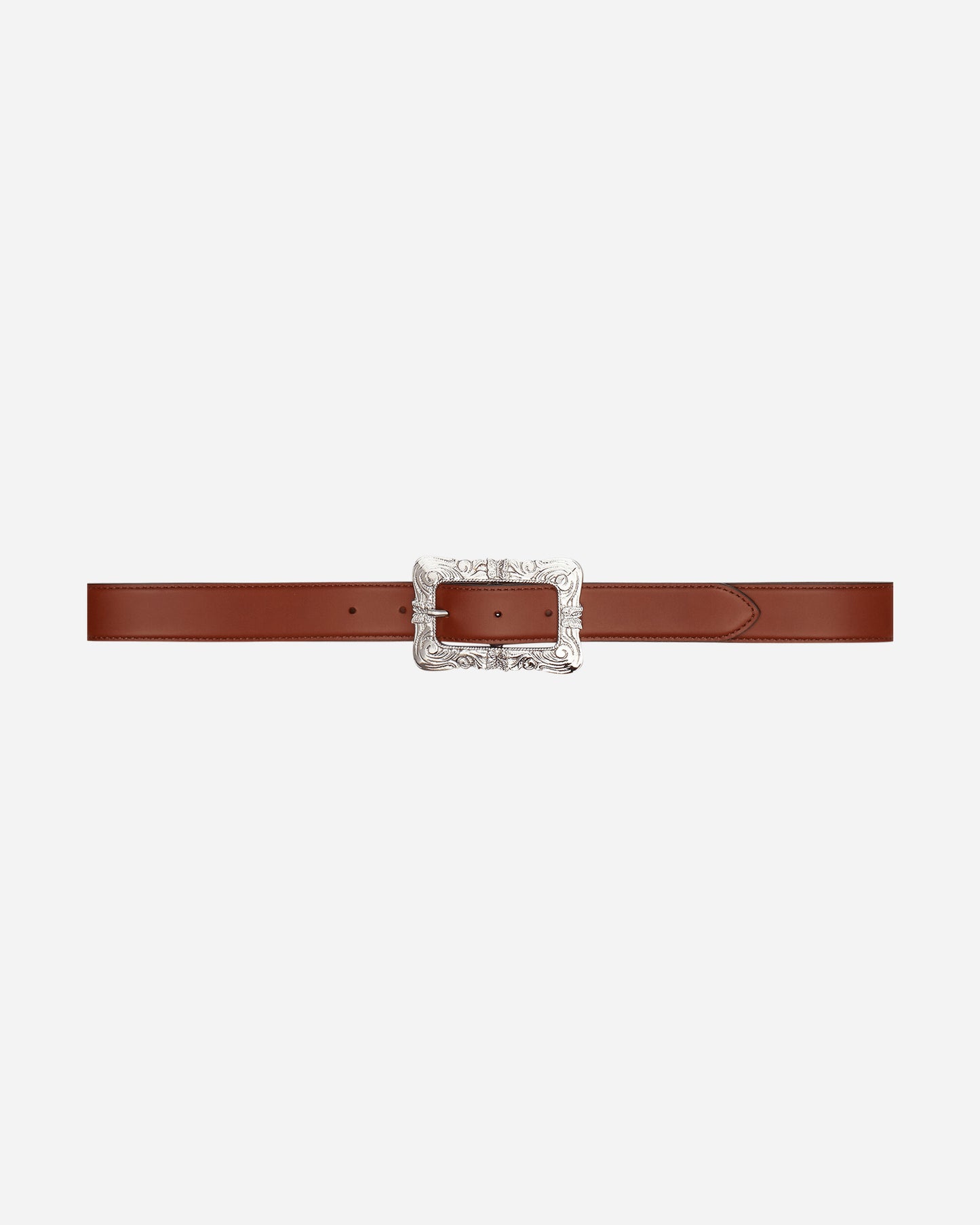 Needles Papillon Square Buckle Belt - Steer Lthr. Brown Belts Belt NS033 A