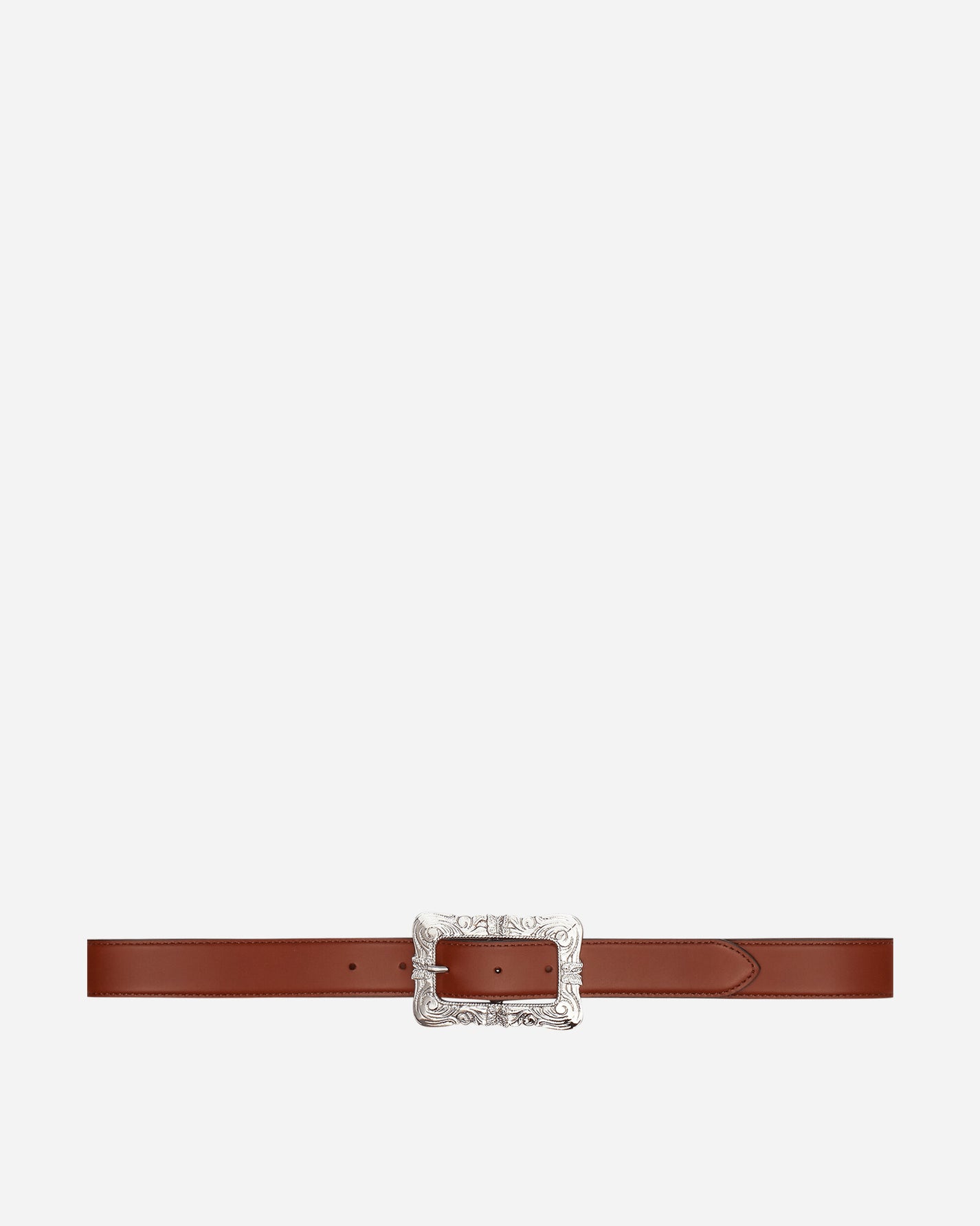 Needles Papillon Square Buckle Belt - Steer Lthr. Brown Belts Belt NS033 A