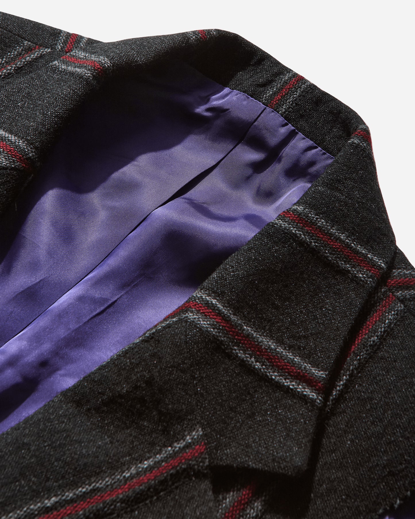 Needles Sleeveless Jacket  Stripe Tweed A Charcoal/Red A Coats and Jackets Blazers RW133 GREY