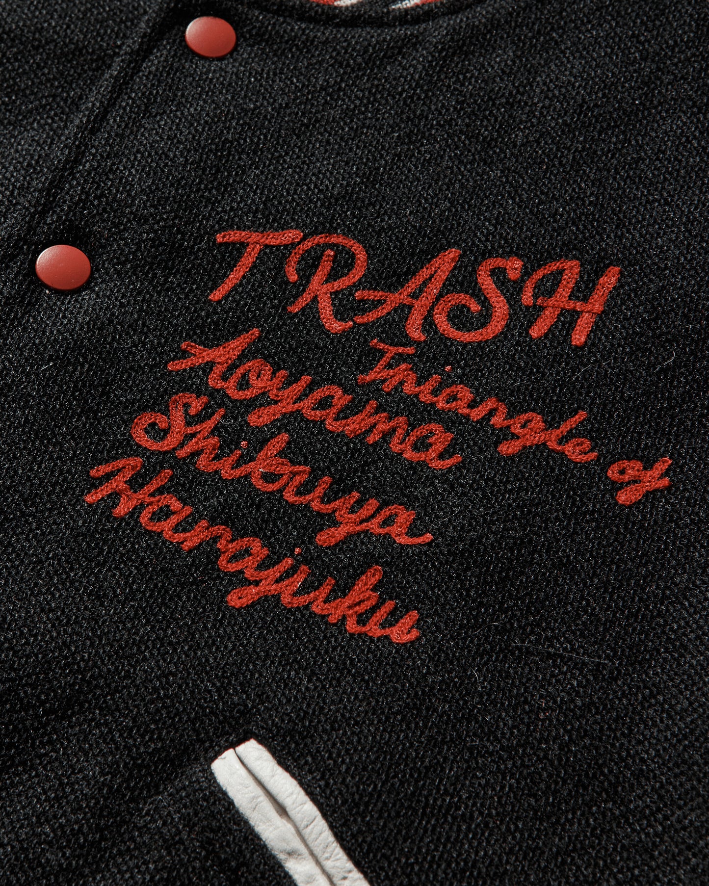 Needles Deconstructed Lettered Jacket  Wool Melton Black Coats and Jackets Bomber Jackets RW168 BLACK