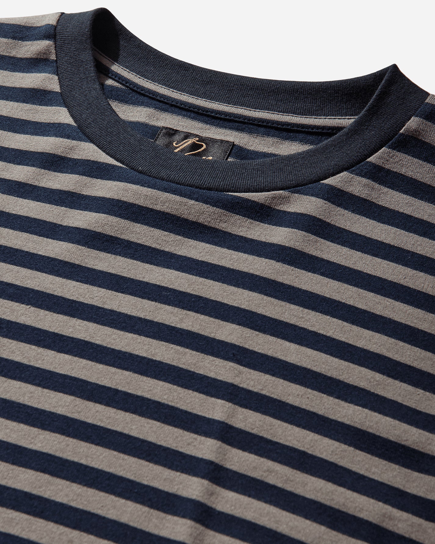 Needles Ls Crew Neck Tee Cotton Stripe Jersey B/Navy/Mocha T-Shirts Longsleeve SX445 101487931