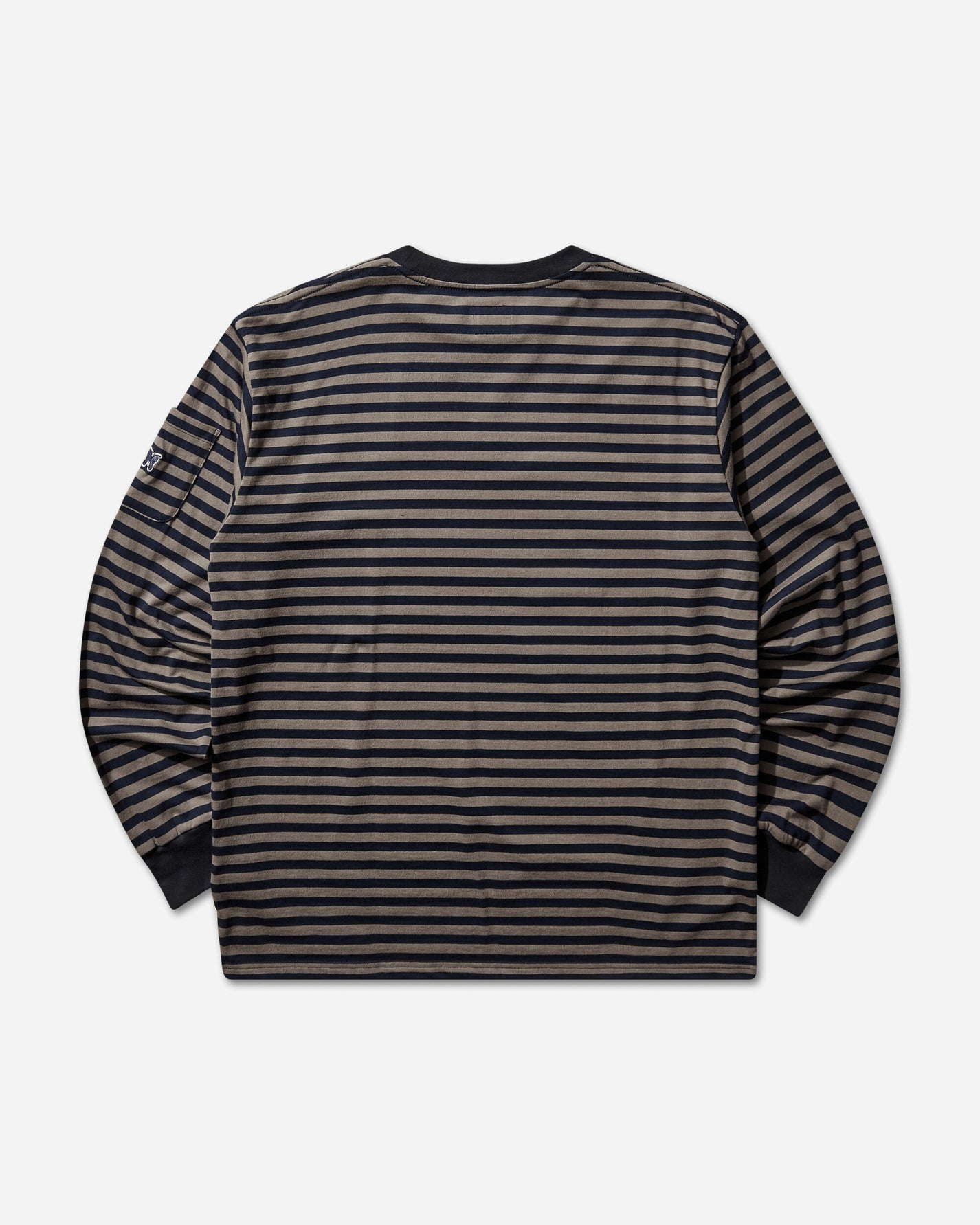 Needles Ls Crew Neck Tee Cotton Stripe Jersey B/Navy/Mocha T-Shirts Longsleeve SX445 101487931