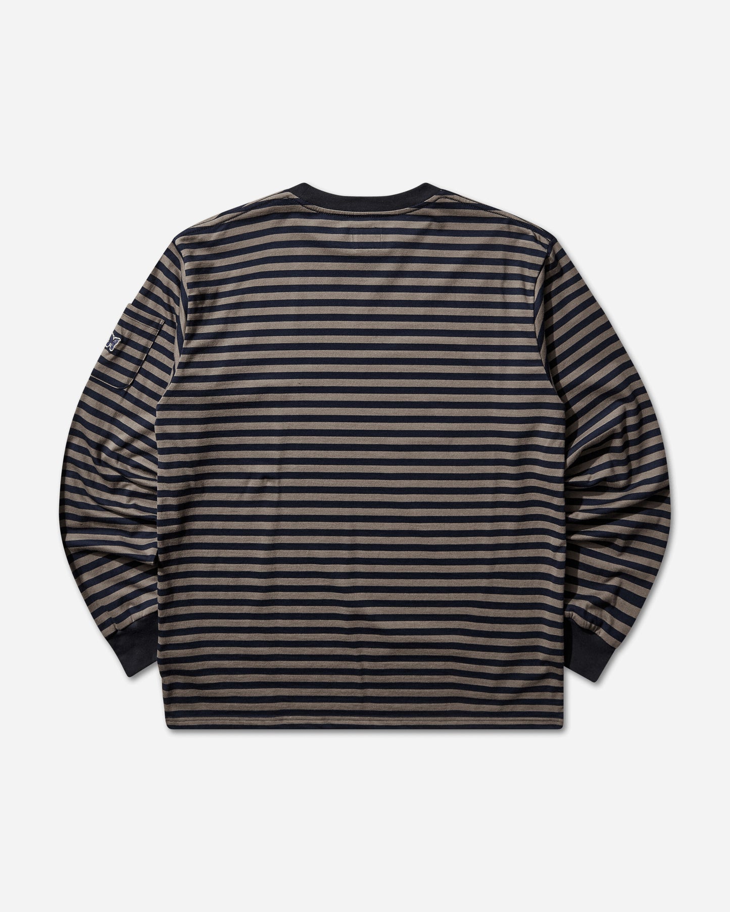 Needles Ls Crew Neck Tee Cotton Stripe Jersey B/Navy/Mocha T-Shirts Longsleeve SX445 101487931