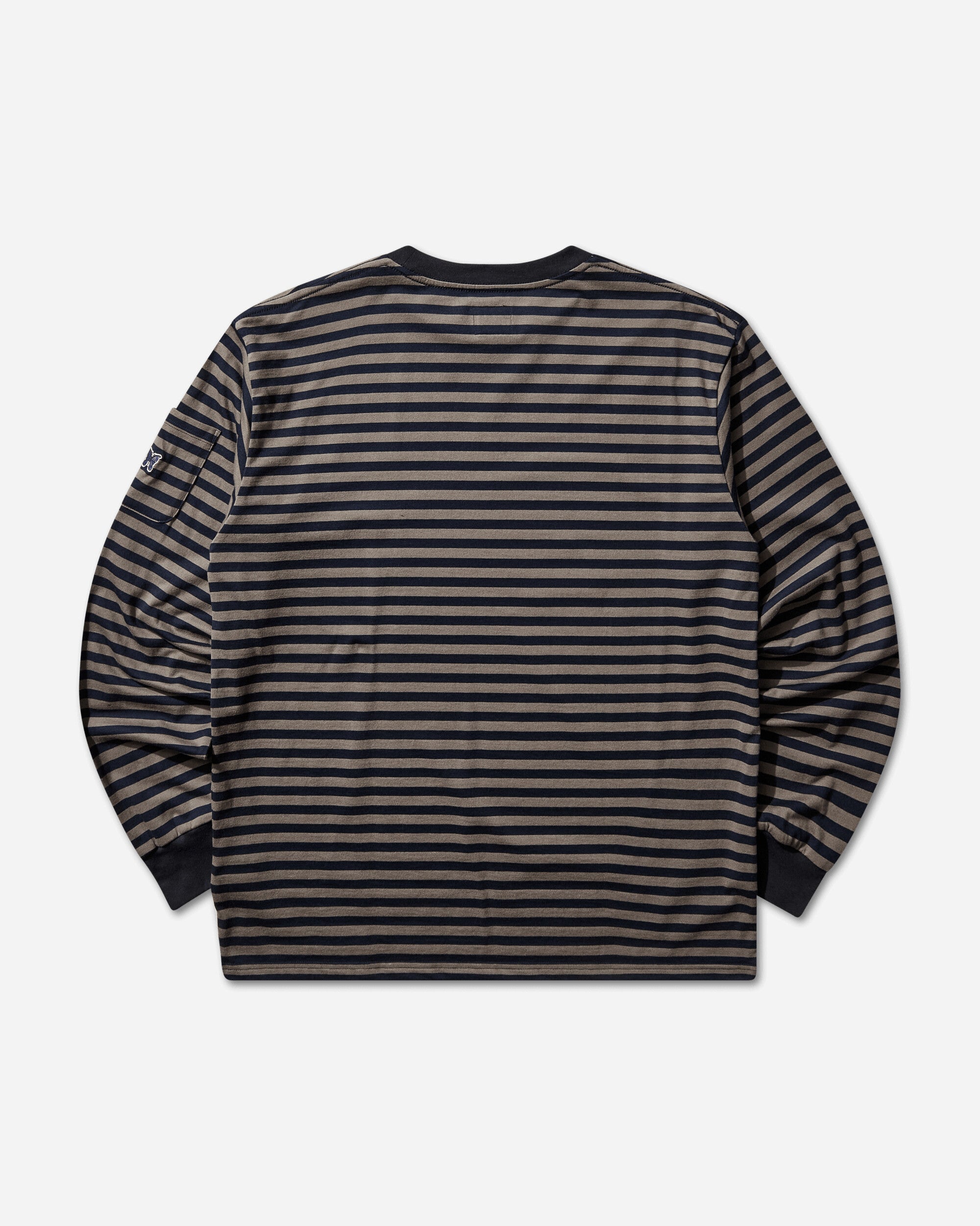 Needles Ls Crew Neck Tee Cotton Stripe Jersey B/Navy/Mocha T-Shirts Longsleeve SX445 101487931