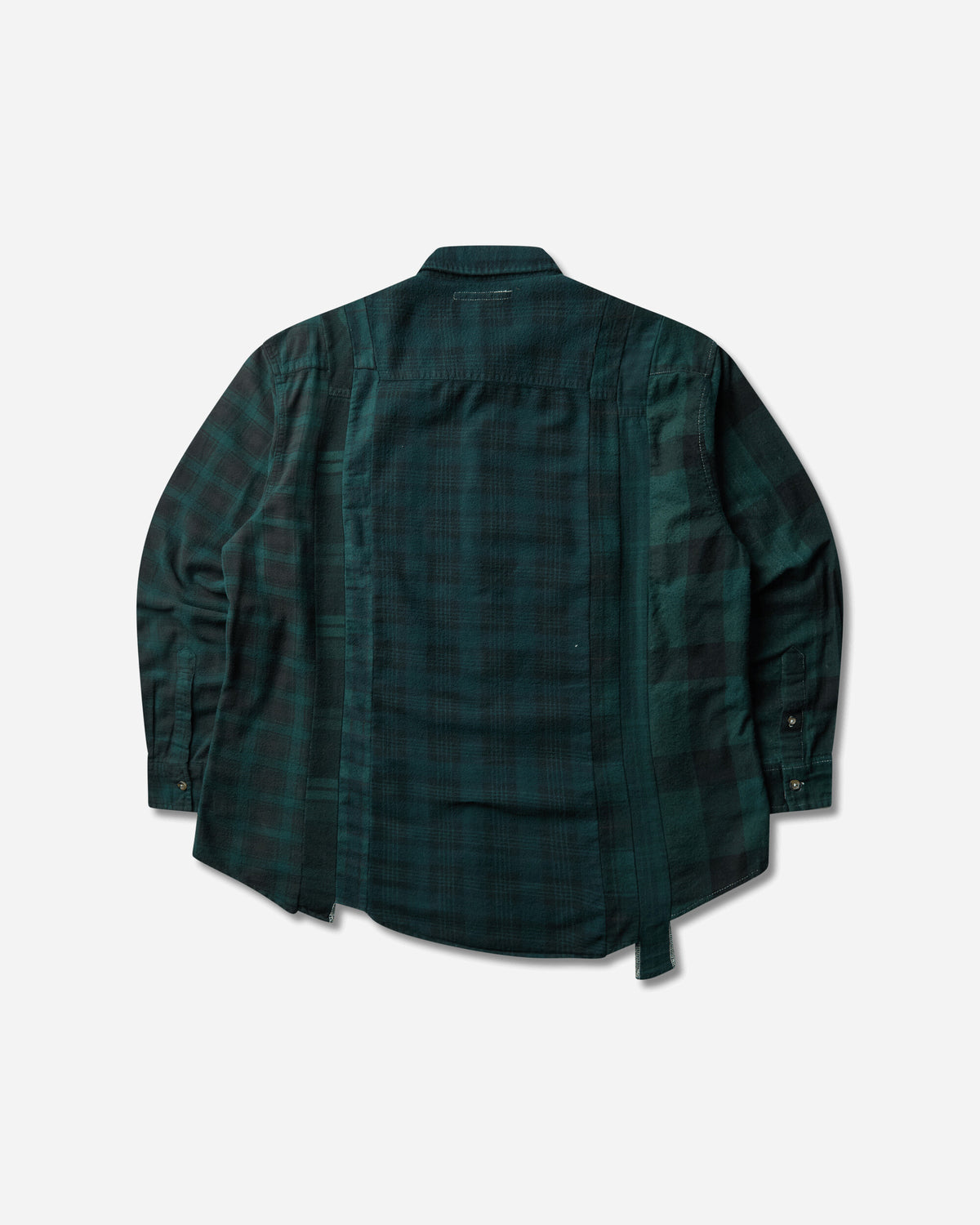 Needles Flannel Shirt Cuts Shirt Over Dye Dk Green Shirts Longsleeve Shirt TY456 Dk Green