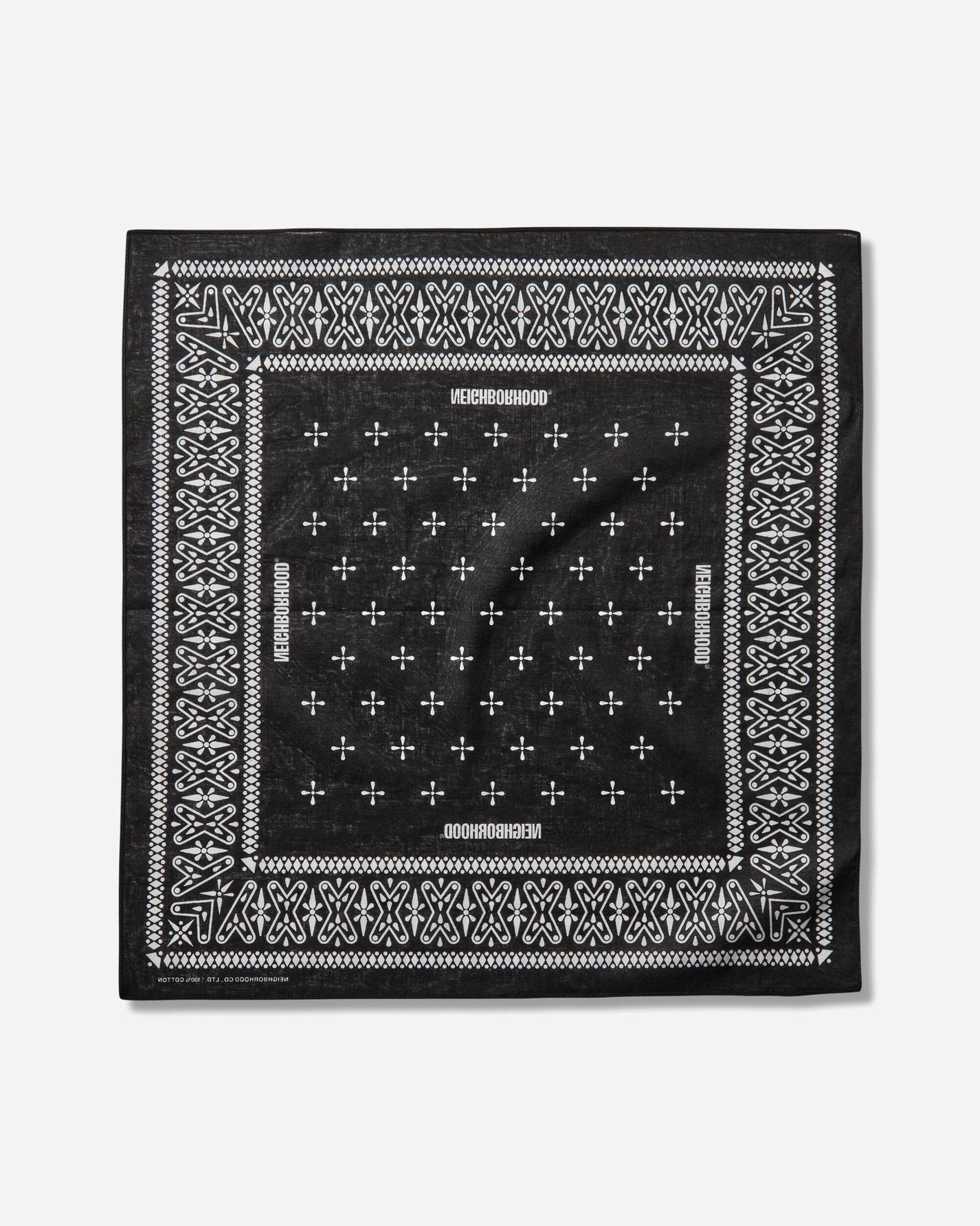 Neighborhood Cross Pattern Bandana Black Gloves and Scarves Bandanas 261BXNH-AC01 BLACK