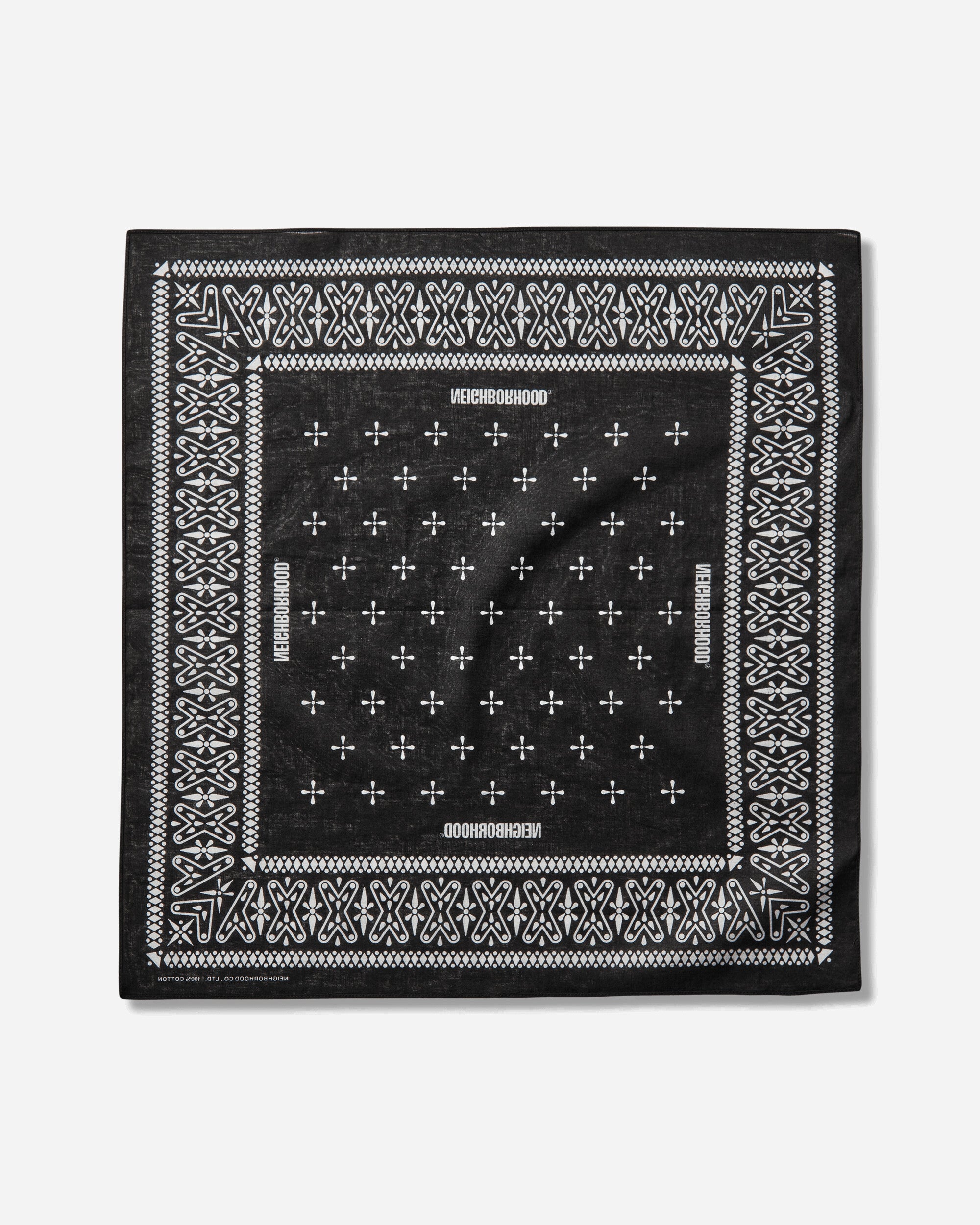 Neighborhood Cross Pattern Bandana Black Gloves and Scarves Bandanas 261BXNH-AC01 BLACK