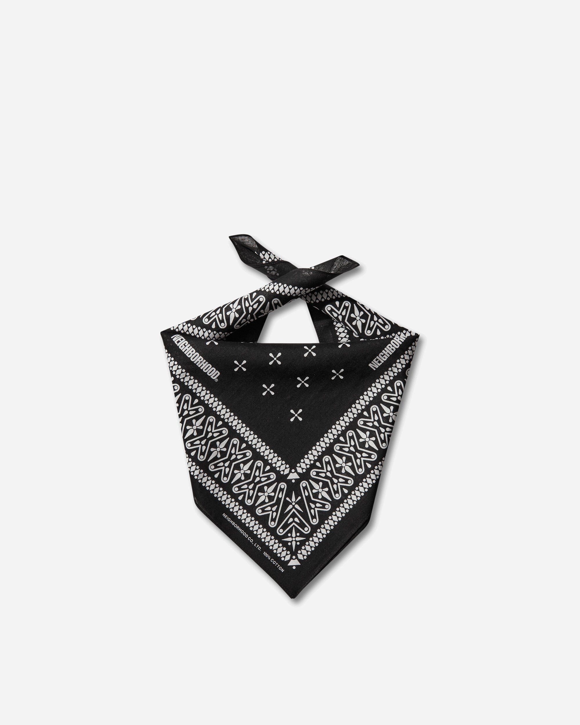 Neighborhood Cross Pattern Bandana Black Gloves and Scarves Bandanas 261BXNH-AC01 BLACK