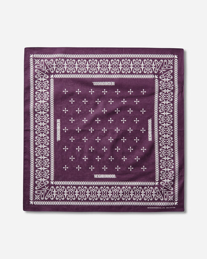Neighborhood Cross Pattern Bandana Purple Gloves and Scarves Bandanas 261BXNH-AC01 PURPLE