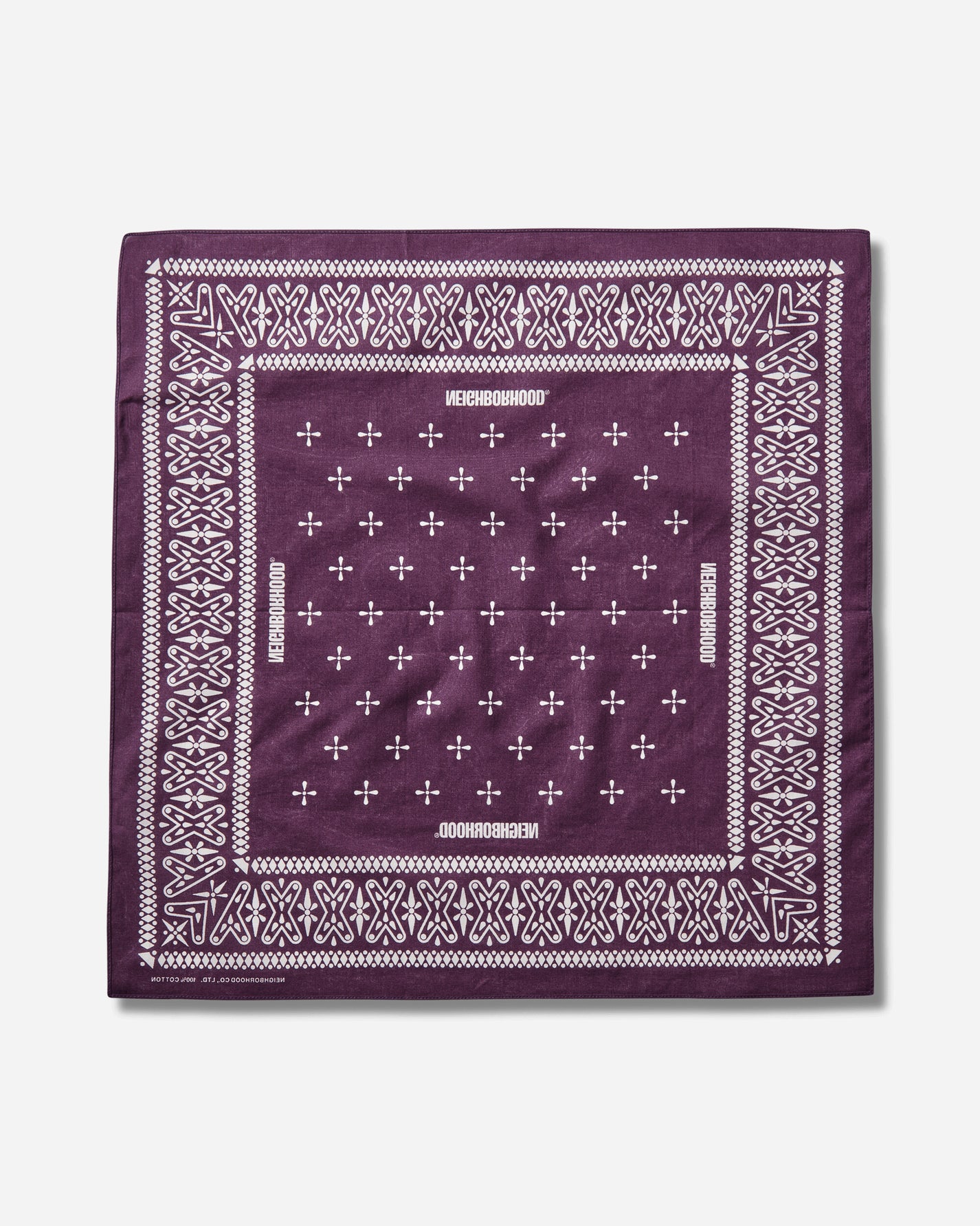 Neighborhood Cross Pattern Bandana Purple Gloves and Scarves Bandanas 261BXNH-AC01 PURPLE