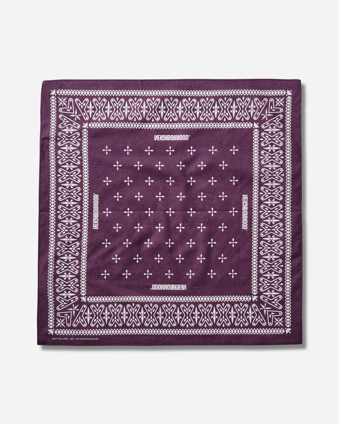 Neighborhood Cross Pattern Bandana Purple Gloves and Scarves Bandanas 261BXNH-AC01 PURPLE
