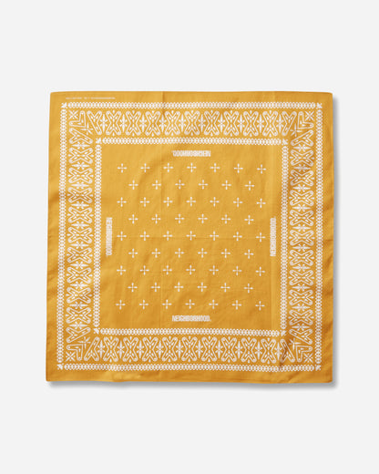 Neighborhood Cross Pattern Bandana Yellow Gloves and Scarves Bandanas 261BXNH-AC01 YELLOW