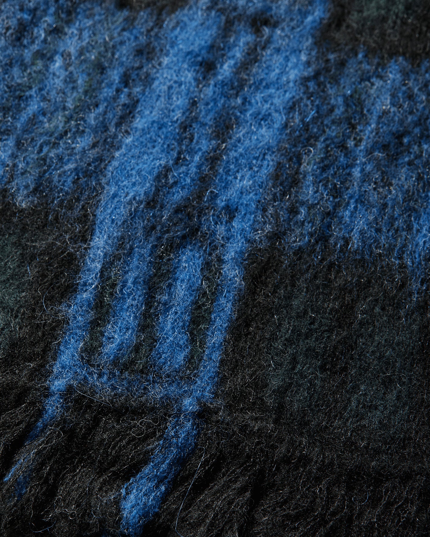 Neighborhood Mohair Check Muffler Blue/Green Gloves and Scarves Scarves and Warmneck 252FUNH-AC01 BLUEGREE