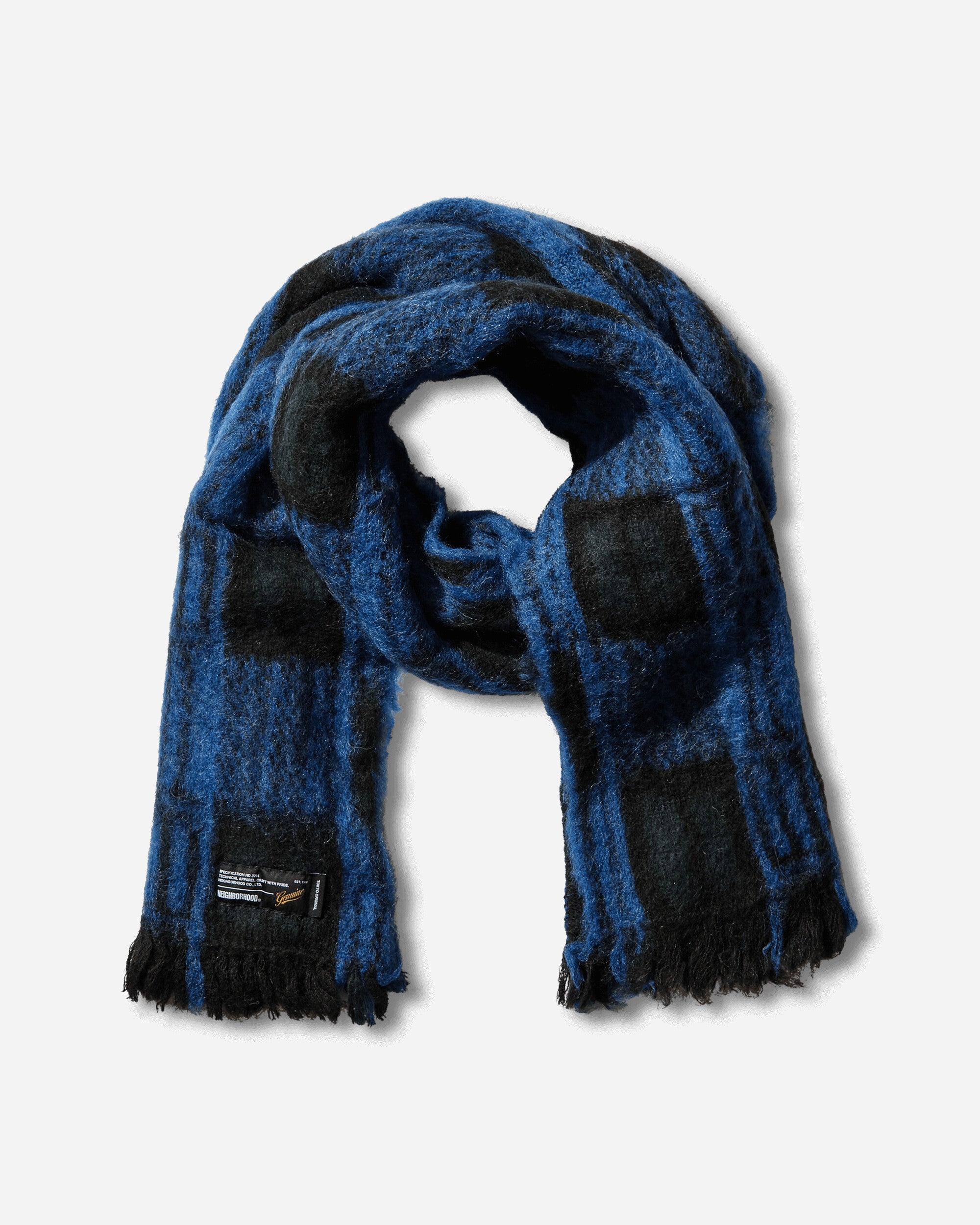 Neighborhood Mohair Check Muffler Blue/Green Gloves and Scarves Scarves and Warmneck 252FUNH-AC01 BLUEGREE