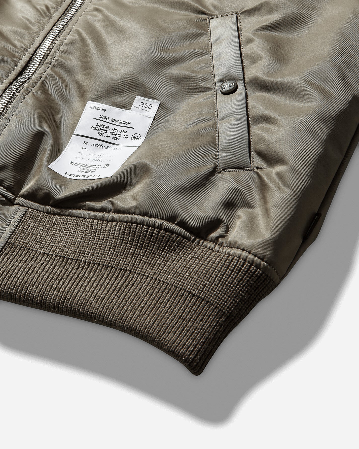 Neighborhood Ma-1 Flight Jacket Mod Olive Drab Coats and Jackets Bomber Jackets 252SPNH-JKM02 OLIVE DRAB