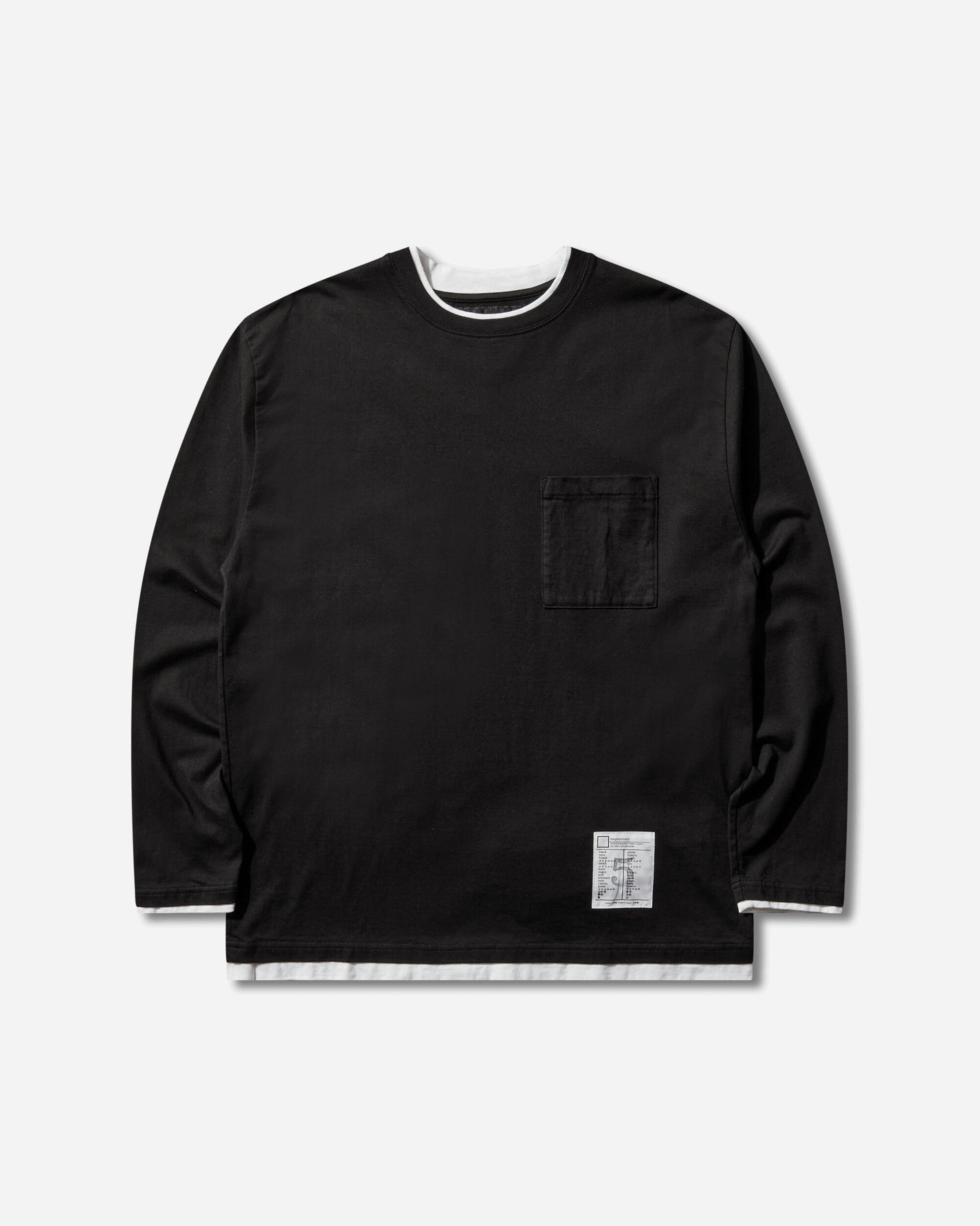 Neighborhood Bw . Layered Trim Crewneck Ls Black Sweatshirts Crewneck 261UWNH-CSM05 BLACK