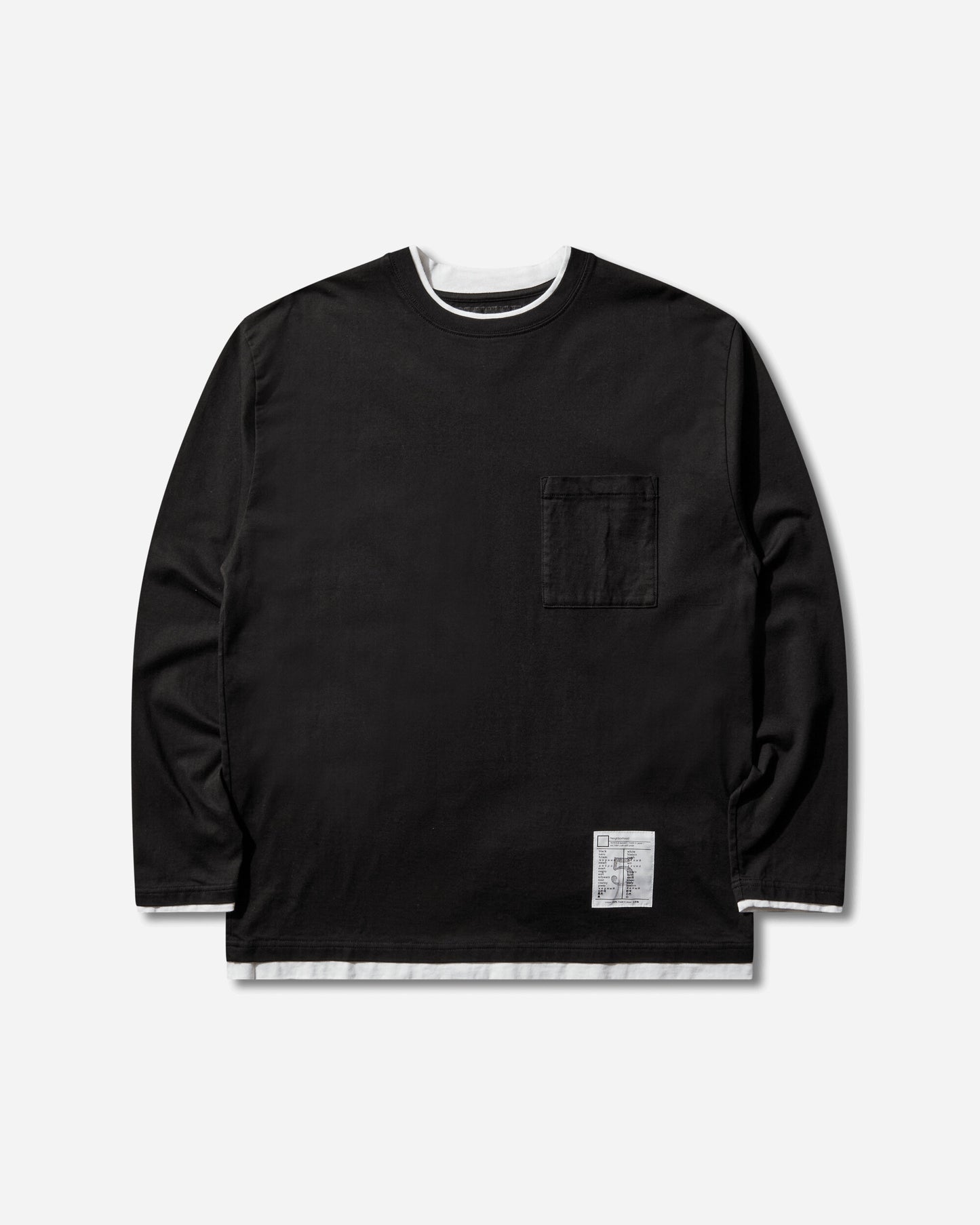 Neighborhood Bw . Layered Trim Crewneck Ls Black Sweatshirts Crewneck 261UWNH-CSM05 BLACK