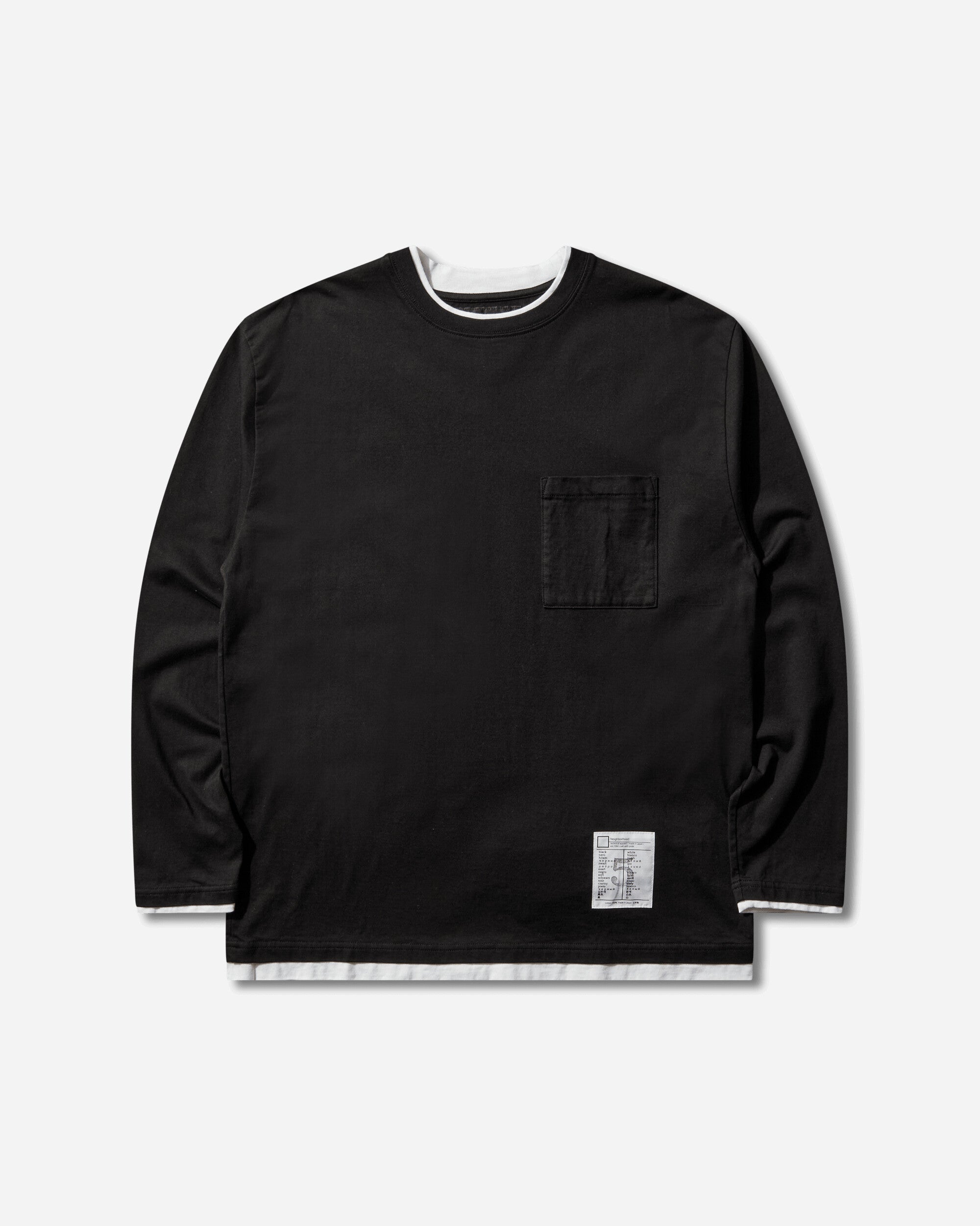 Neighborhood Bw . Layered Trim Crewneck Ls Black Sweatshirts Crewneck 261UWNH-CSM05 BLACK