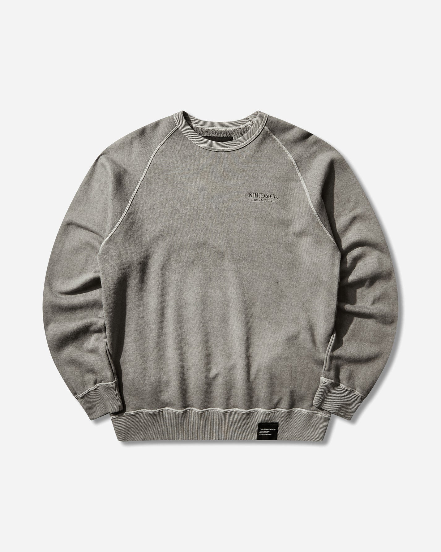 Neighborhood Pigment Dyed Sweat Shirt Ls Gray Sweatshirts Crewneck 261FPNH-CSM01 GRAY