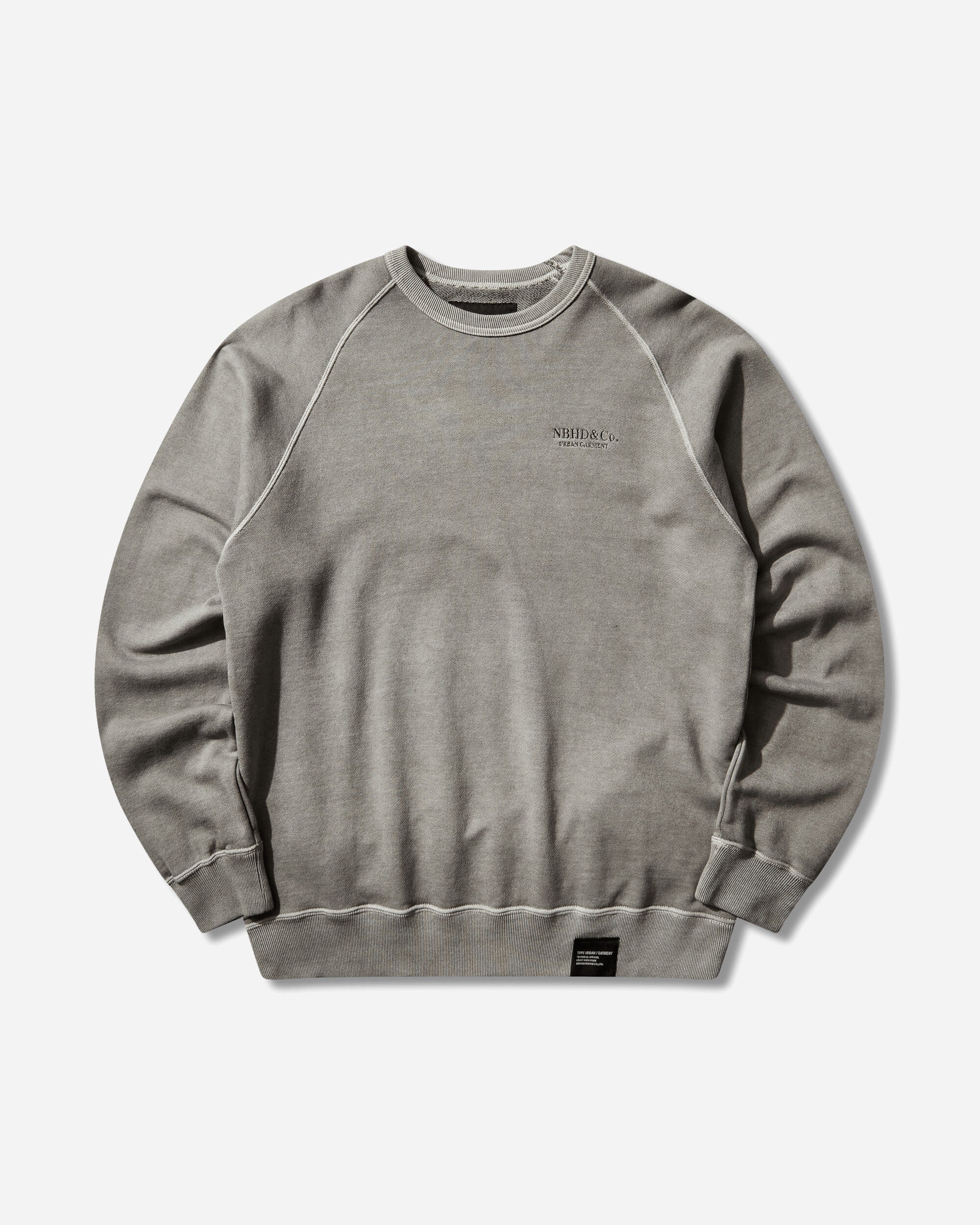 Neighborhood Pigment Dyed Sweat Shirt Ls Gray Sweatshirts Crewneck 261FPNH-CSM01 GRAY
