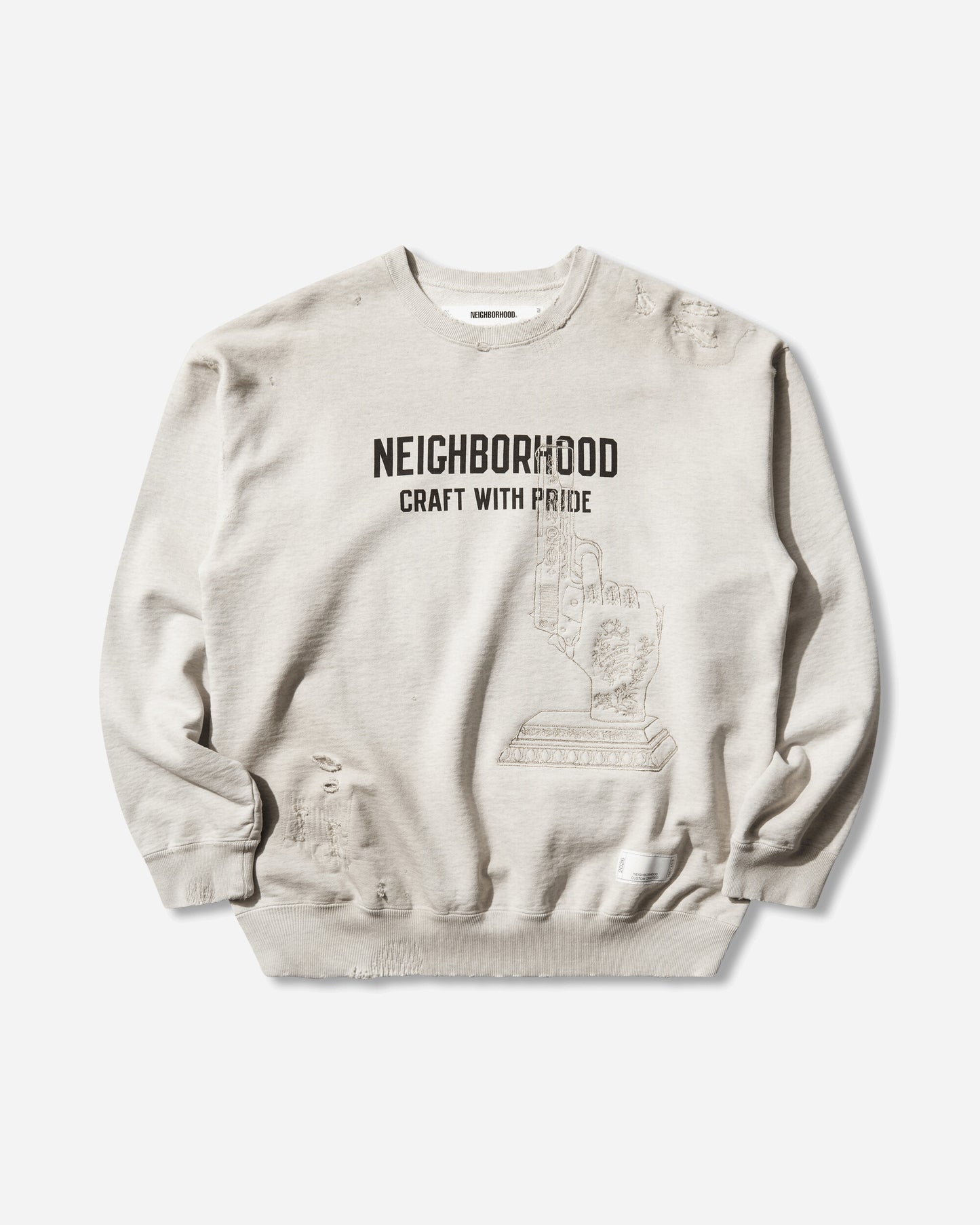 Neighborhood Savage Sweat Shirt Ls Oatmeal Sweatshirts Crewneck 261FPNH-CSM08 OATMEAL