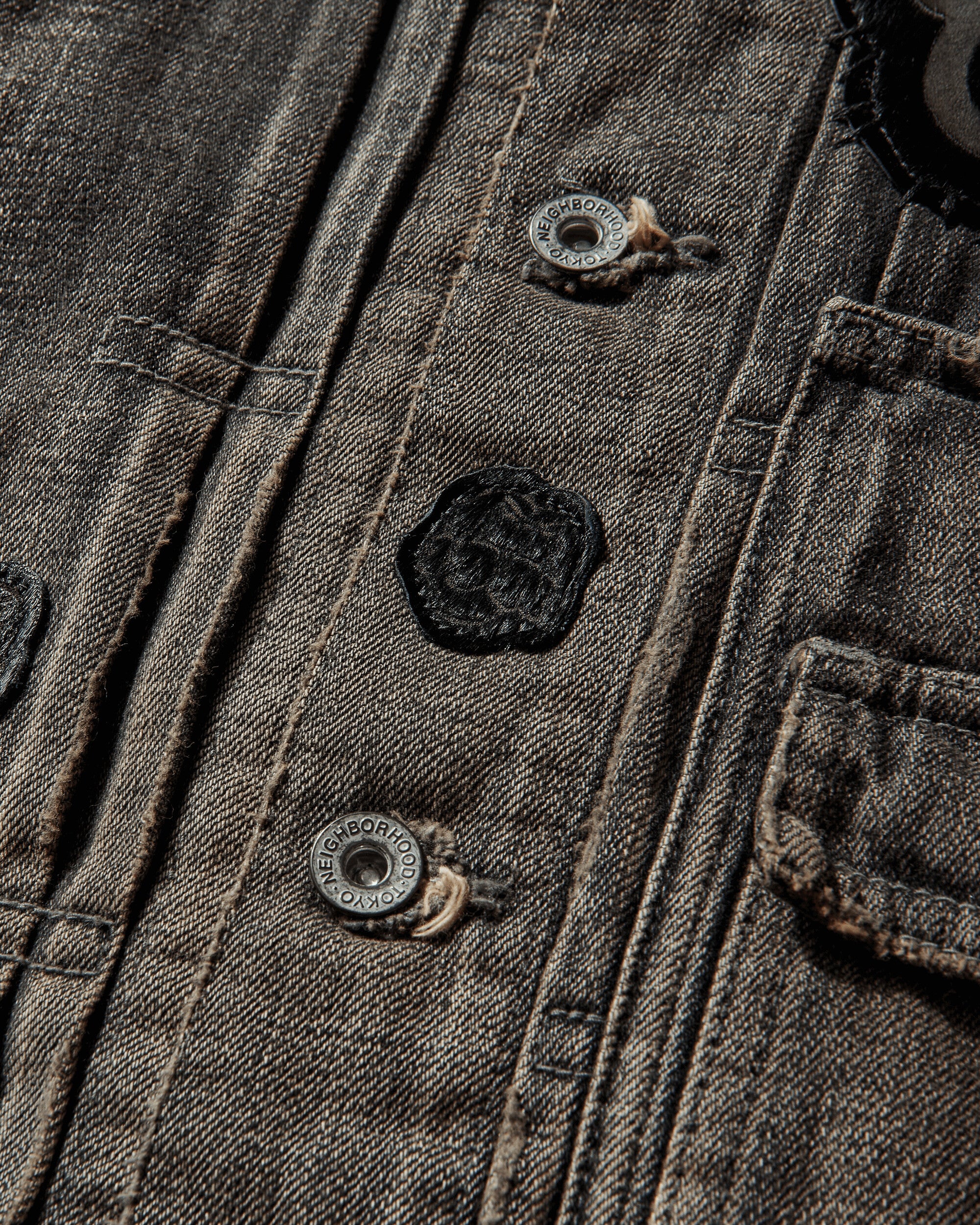 Neighborhood Nh X Chito  Savage Denim Type 1 Jacket Mod Black Coats and Jackets Denim Jackets 252XBCIN-JKM01S BLACK