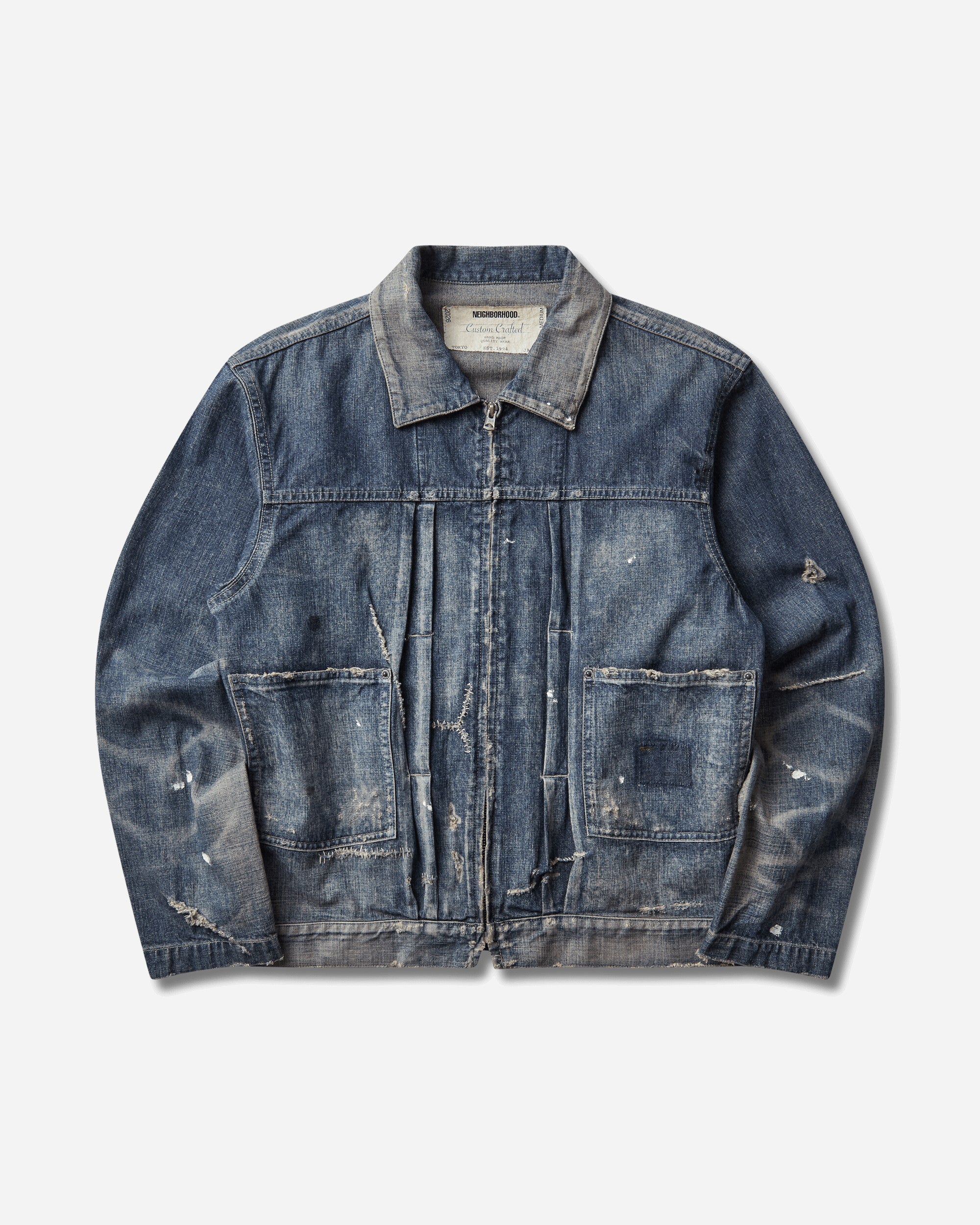 Neighborhood Savage Lw Denim Zip Jacket Indigo Coats and Jackets Denim Jackets 261SPNH-JKM06 INDIGO