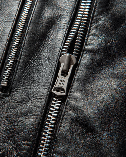 Neighborhood Leather Riders Jacket Black Coats and Jackets Leather Jackets 252SZNH-JKM05 BLACK