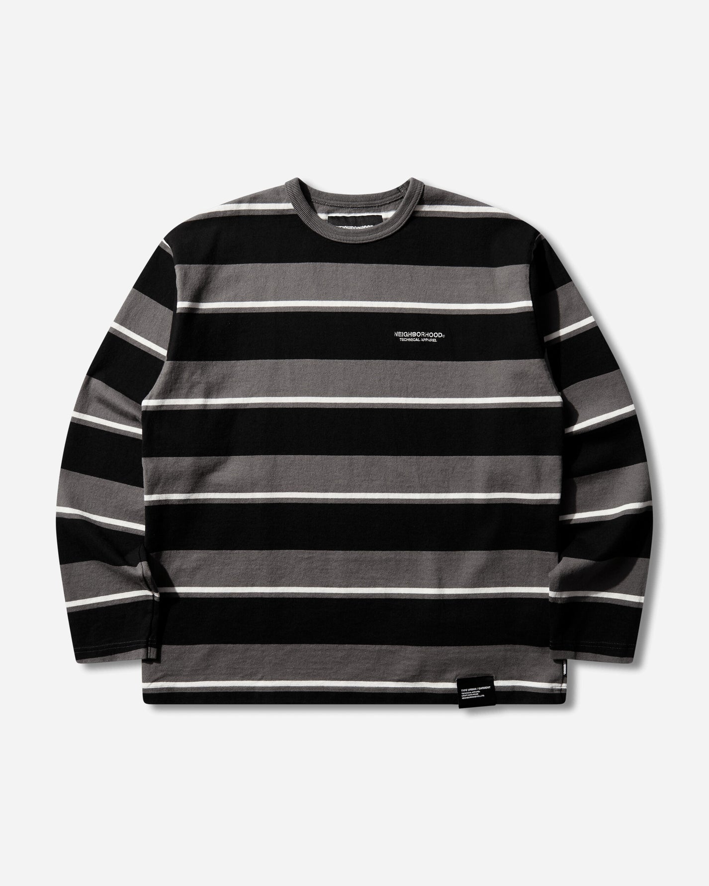 Neighborhood Border Crew Neck Ls Gray T-Shirts Longsleeve 261UWNH-CSM12 GRAY