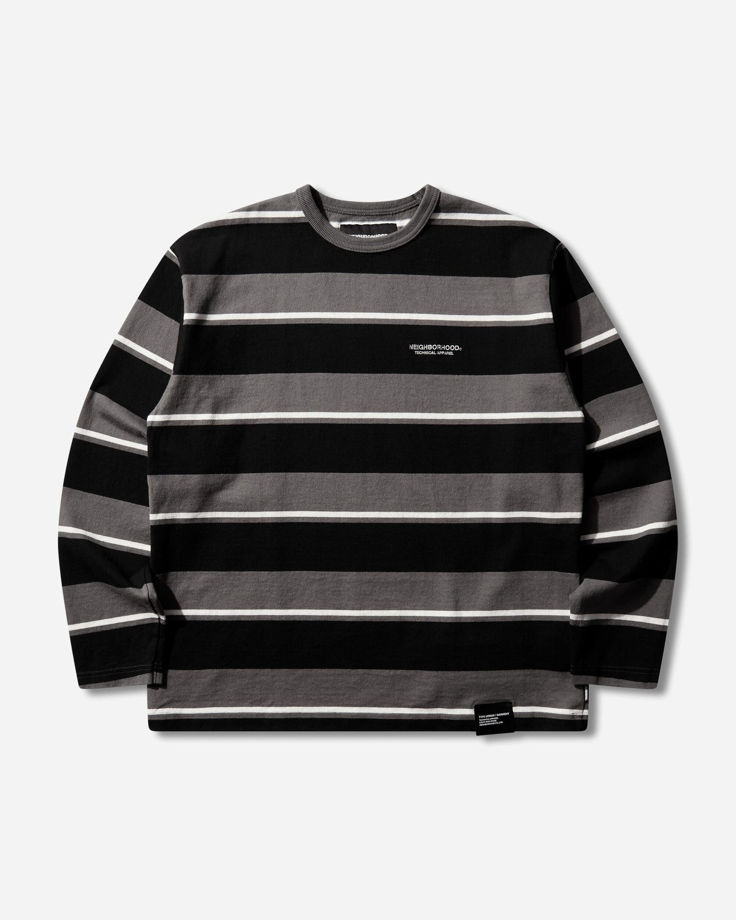 Neighborhood Border Crew Neck Ls Gray T-Shirts Longsleeve 261UWNH-CSM12 GRAY