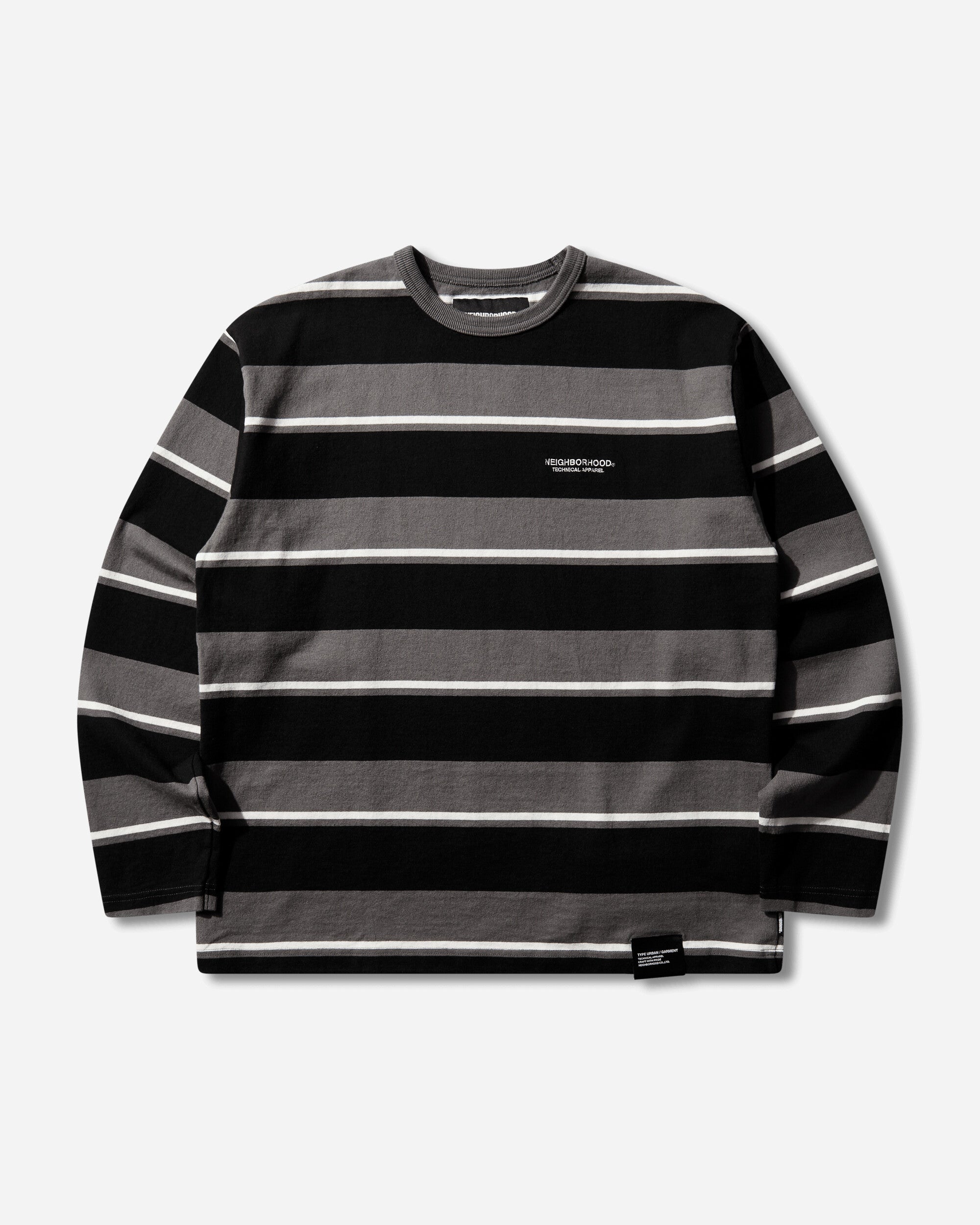 Neighborhood Border Crew Neck Ls Gray T-Shirts Longsleeve 261UWNH-CSM12 GRAY