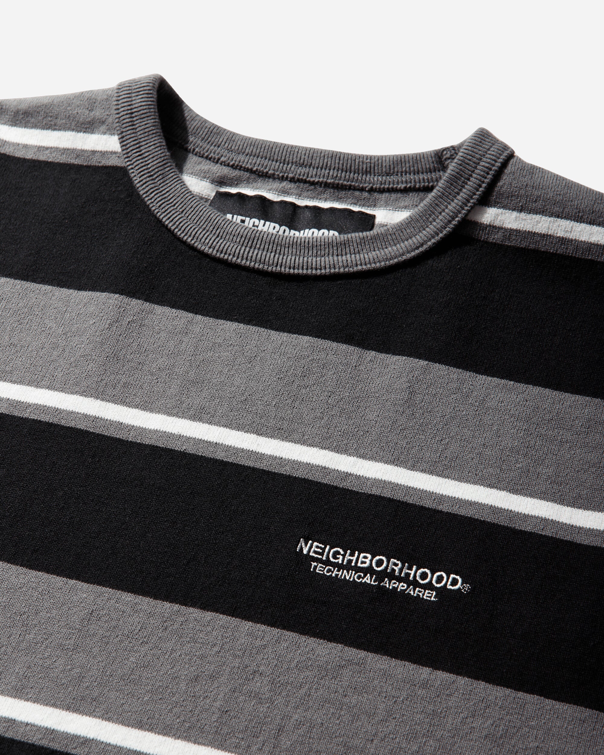 Neighborhood Border Crew Neck Ls Gray T-Shirts Longsleeve 261UWNH-CSM12 GRAY